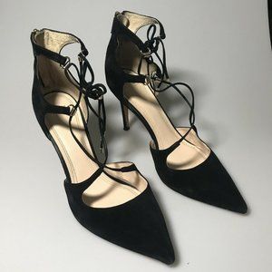 Marc Fisher Black Strappy Suede Heels size 11m